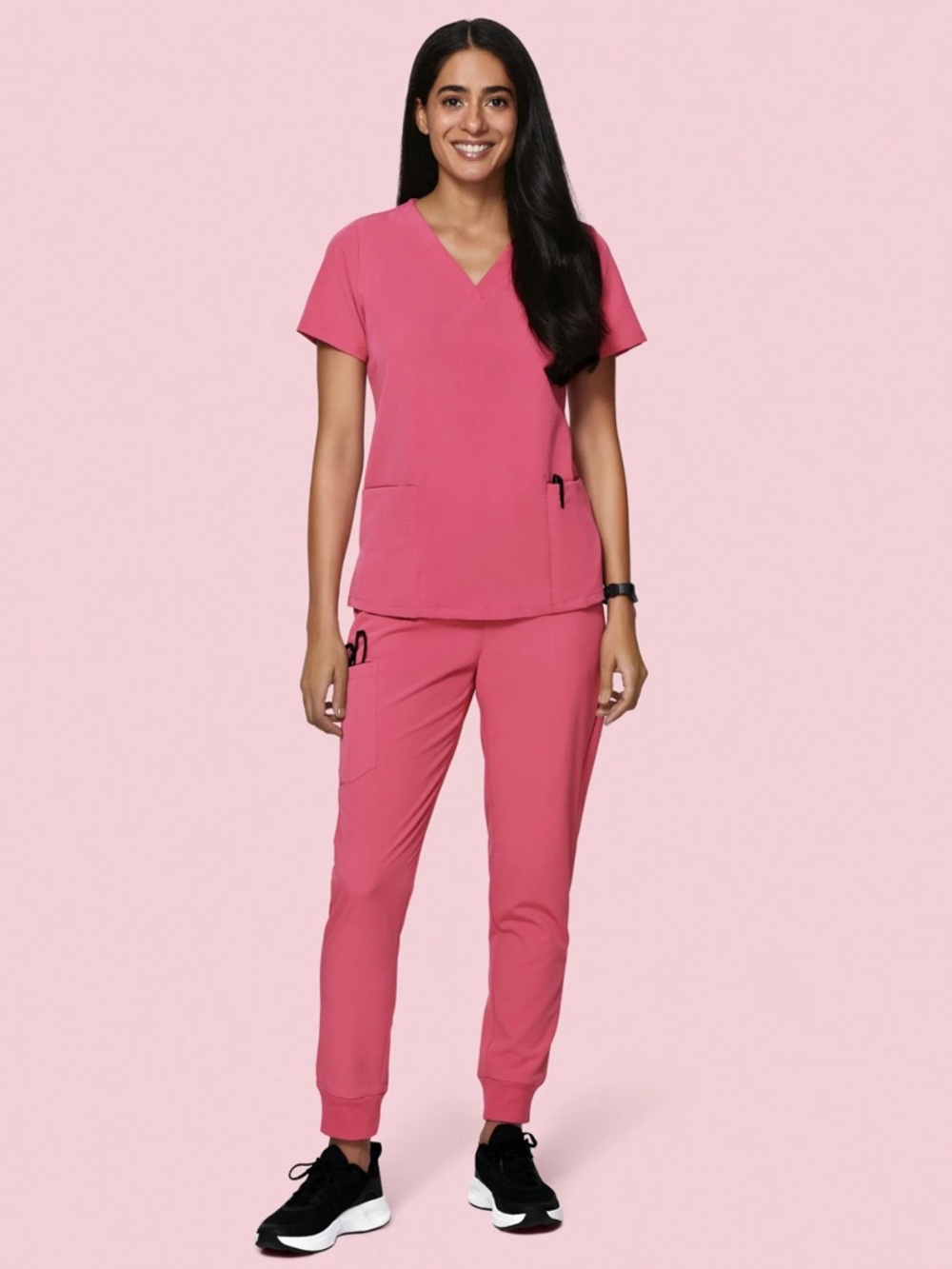 Mandala 6 Pocket Top Jaipur Pink Women’s Nurse Scrub Top
